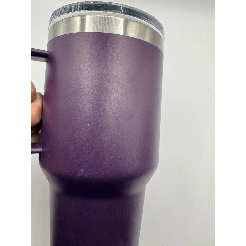YETI 30 oz Rambler Tumbler Handle Stronghold Slide Lid Nordic Purple Stainless